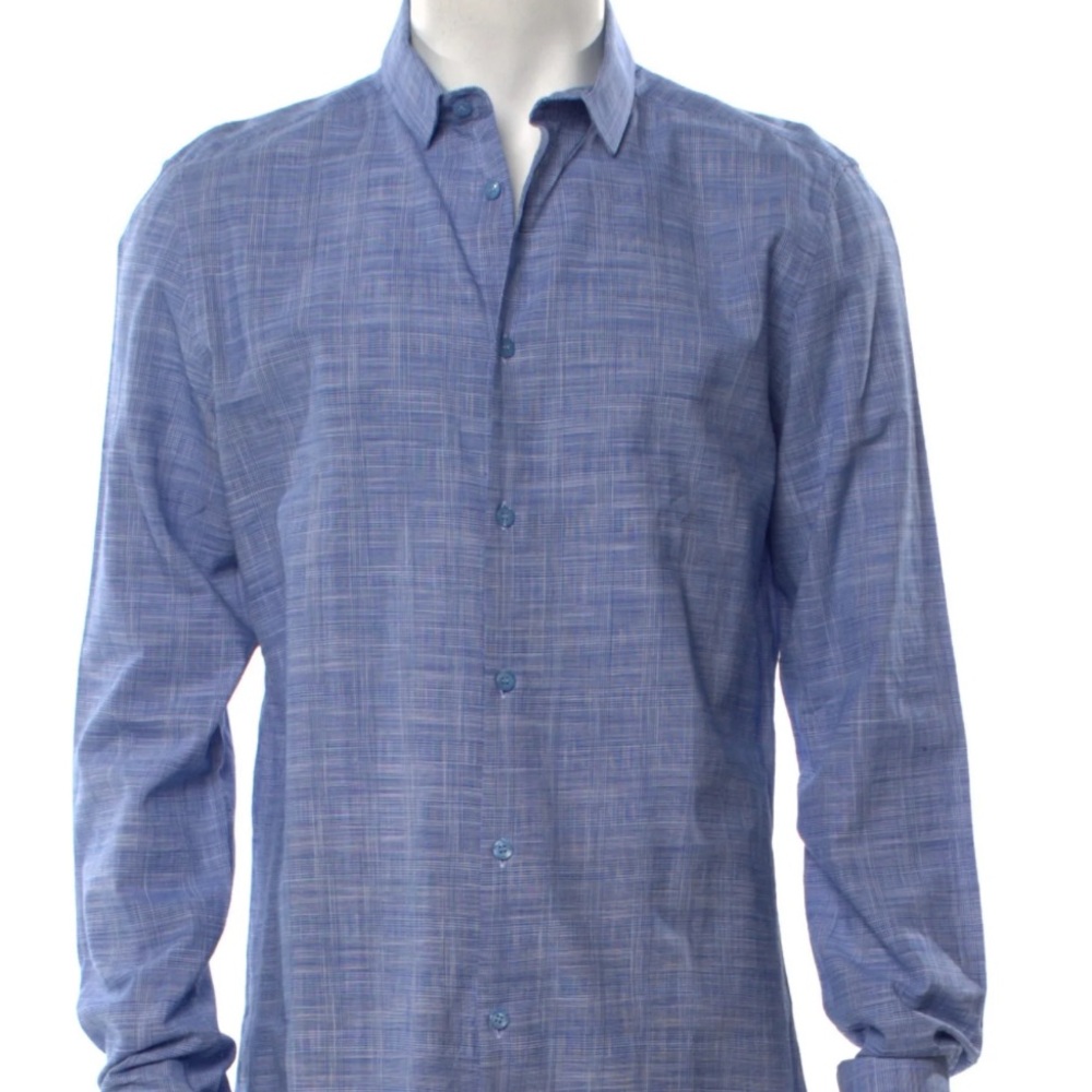 Men's Versace Collection Blue Long Sleeve Shirt